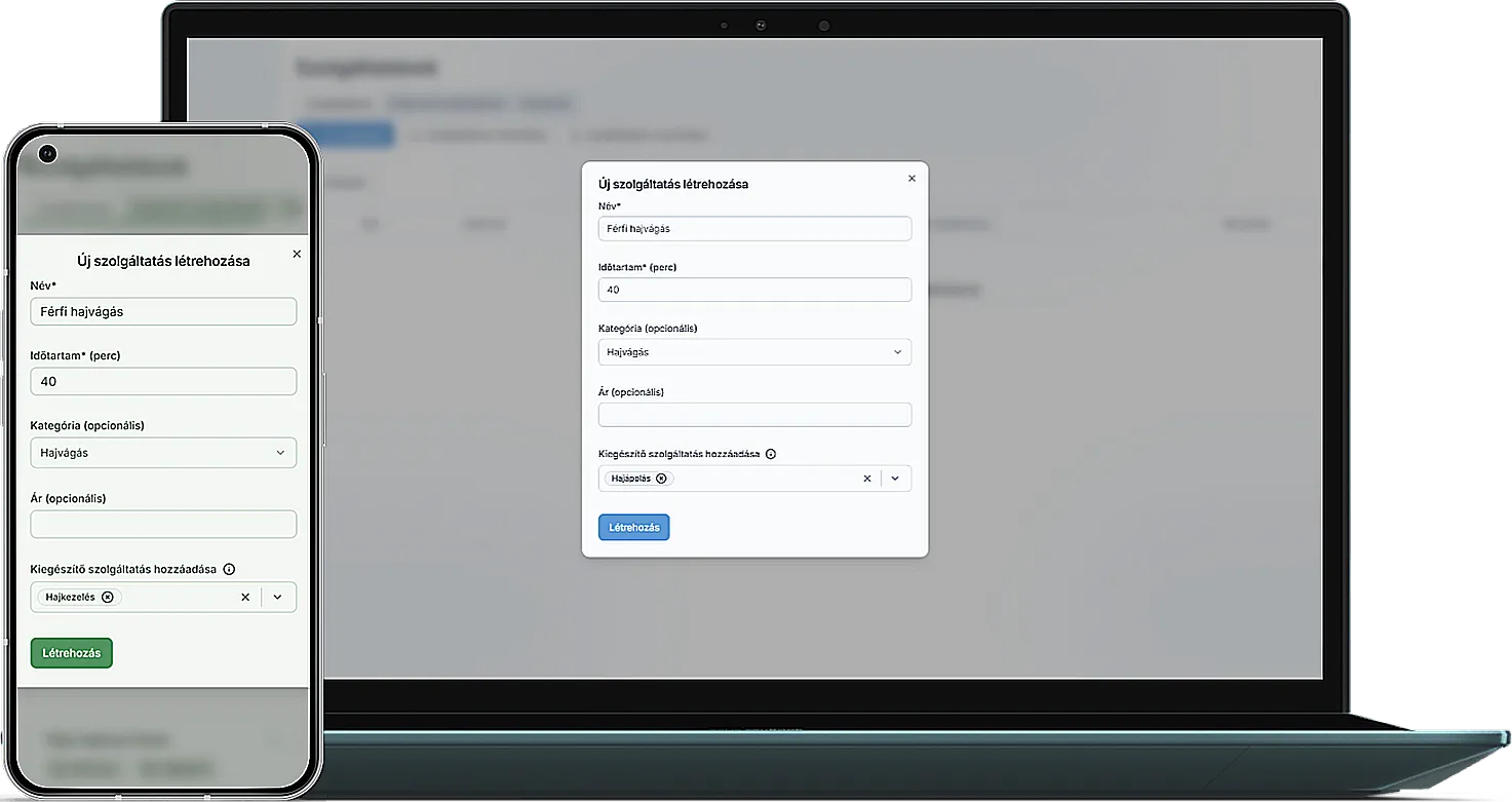 Új szolgáltatás hozzáadása ablak